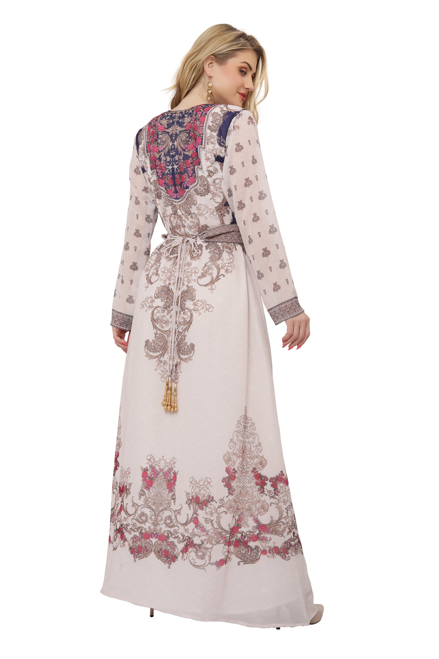 Digital Printed Khaleeji Thobe Party Gown