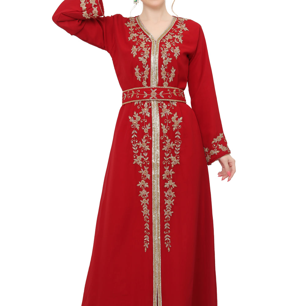 Designer Kaftan Hand Embroidered Moroccan Gown