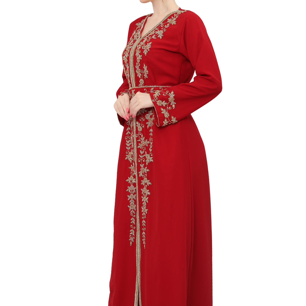 
                  
                    Designer Kaftan Hand Embroidered Moroccan Gown
                  
                