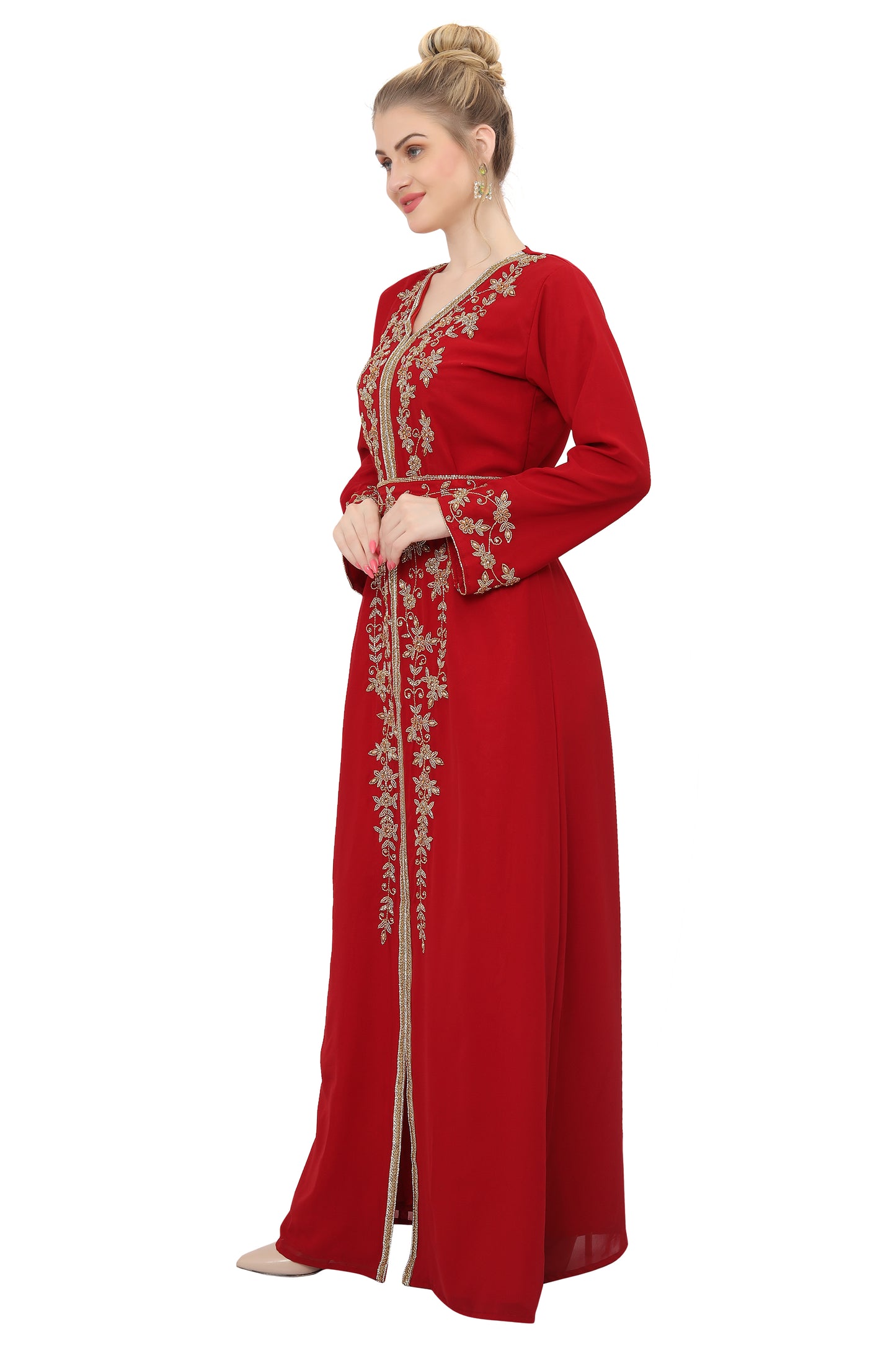 Designer Kaftan Hand Embroidered Moroccan Gown