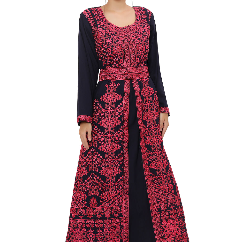 Designer Kaftan Thread Embroidery Maxi Gown