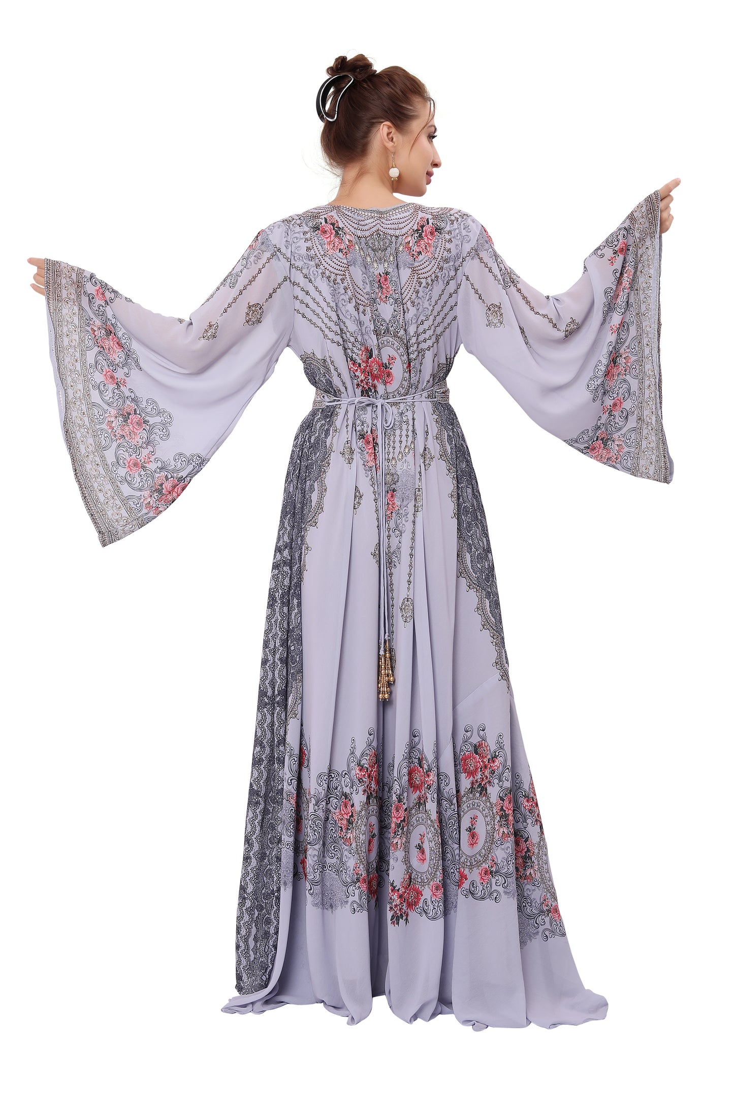 Arabian Gown With Digital Kaftan Party Dress