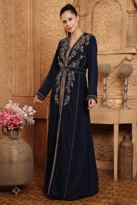 Arabic Dress Velour Moroccan Kaftan Party Ramadan Eid Robe Gown