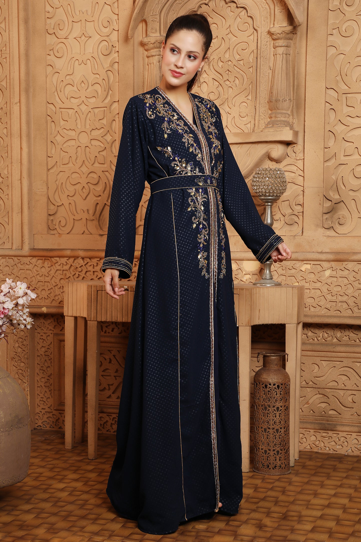 Arabic Dress Velour Moroccan Kaftan Party Ramadan Eid Robe Gown