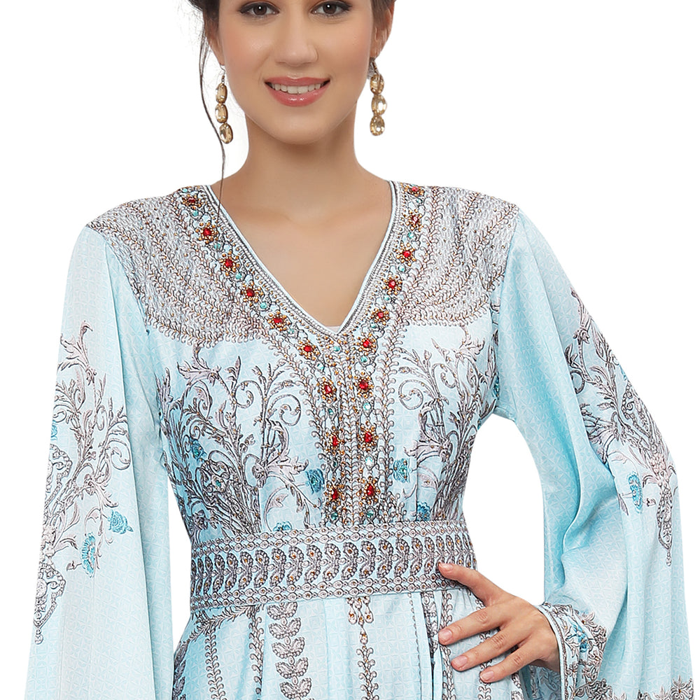 
                  
                    Designer Digital Print Kaftan Party Gown
                  
                