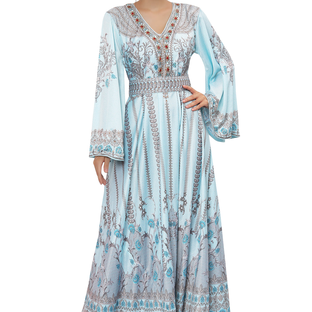 Designer Digital Print Kaftan Party Gown