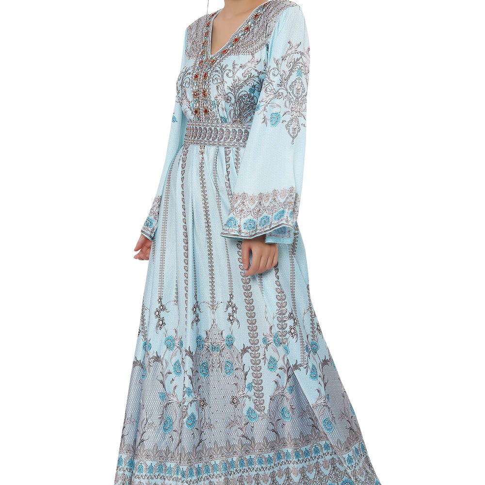 
                  
                    Designer Digital Print Kaftan Party Gown
                  
                