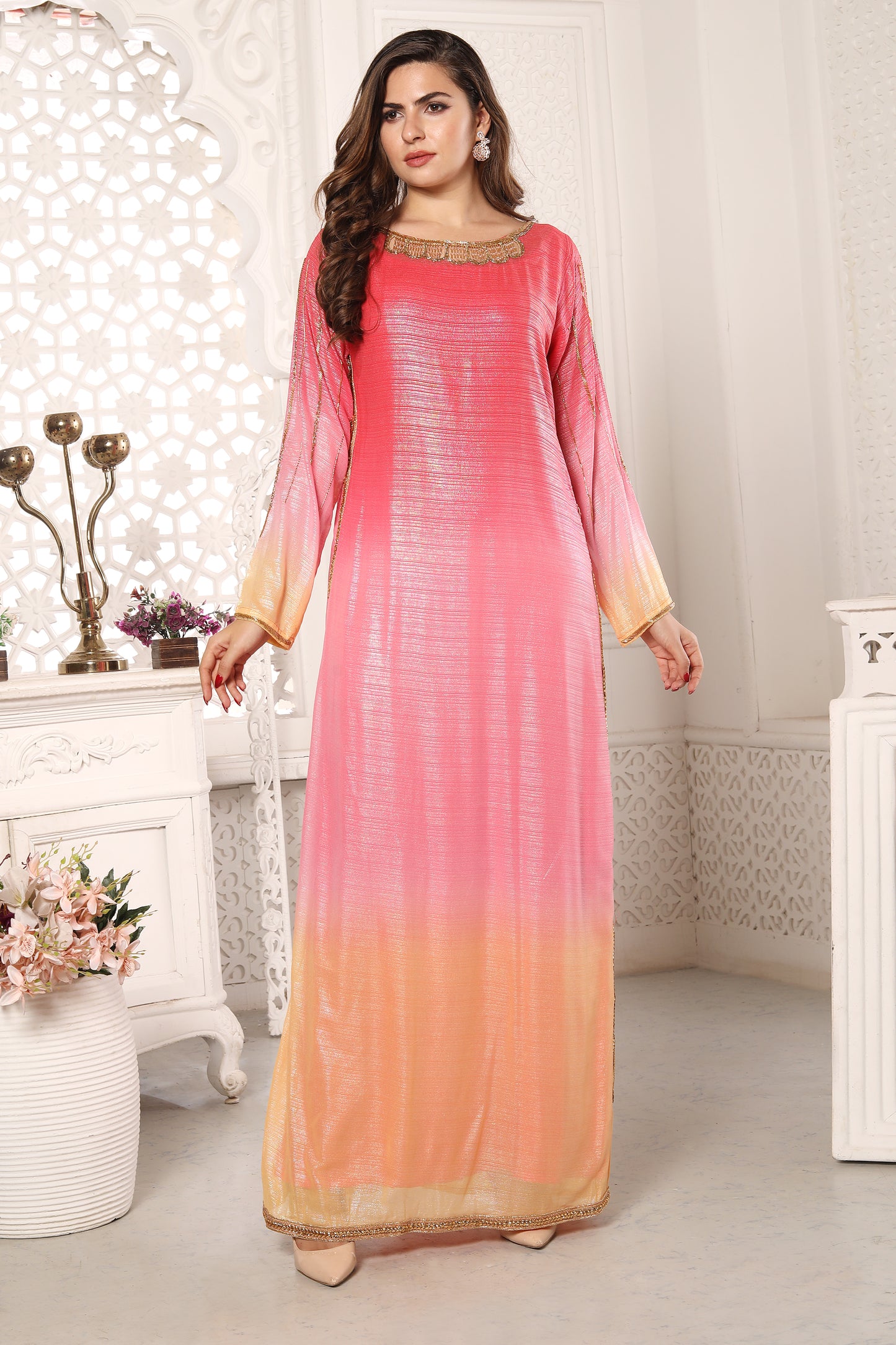 Moroccan Dubai Kaftan Arabic Party Wear Dress