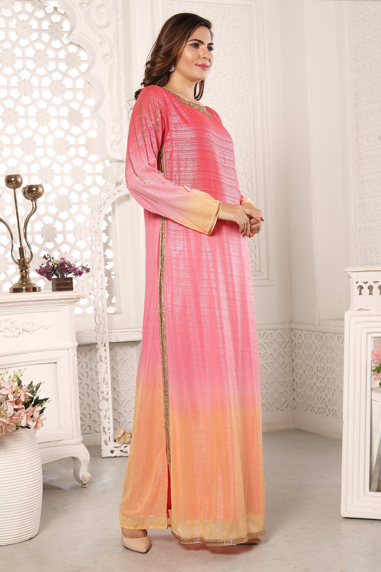 Moroccan Dubai Kaftan Arabic Party Wear Dress