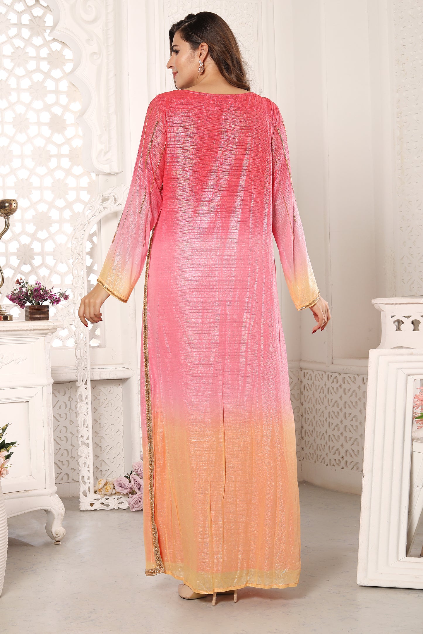 Moroccan Dubai Kaftan Arabic Party Wear Dress