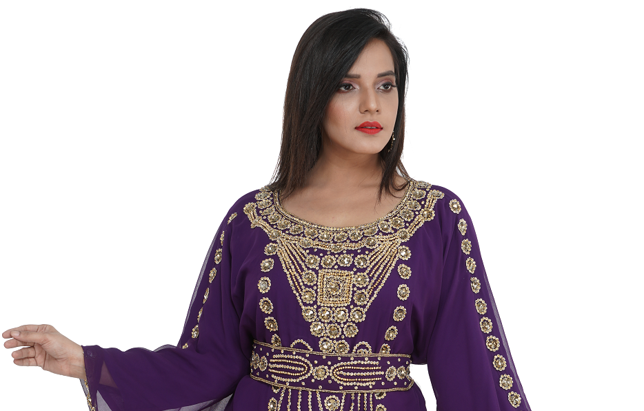 Jalabiya Kaftan Embroidered Gown - Maxim Creation