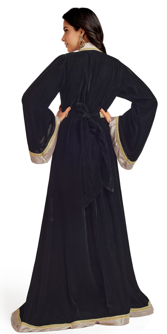 Classic Black Velvet Party Gown - Maxim Creation