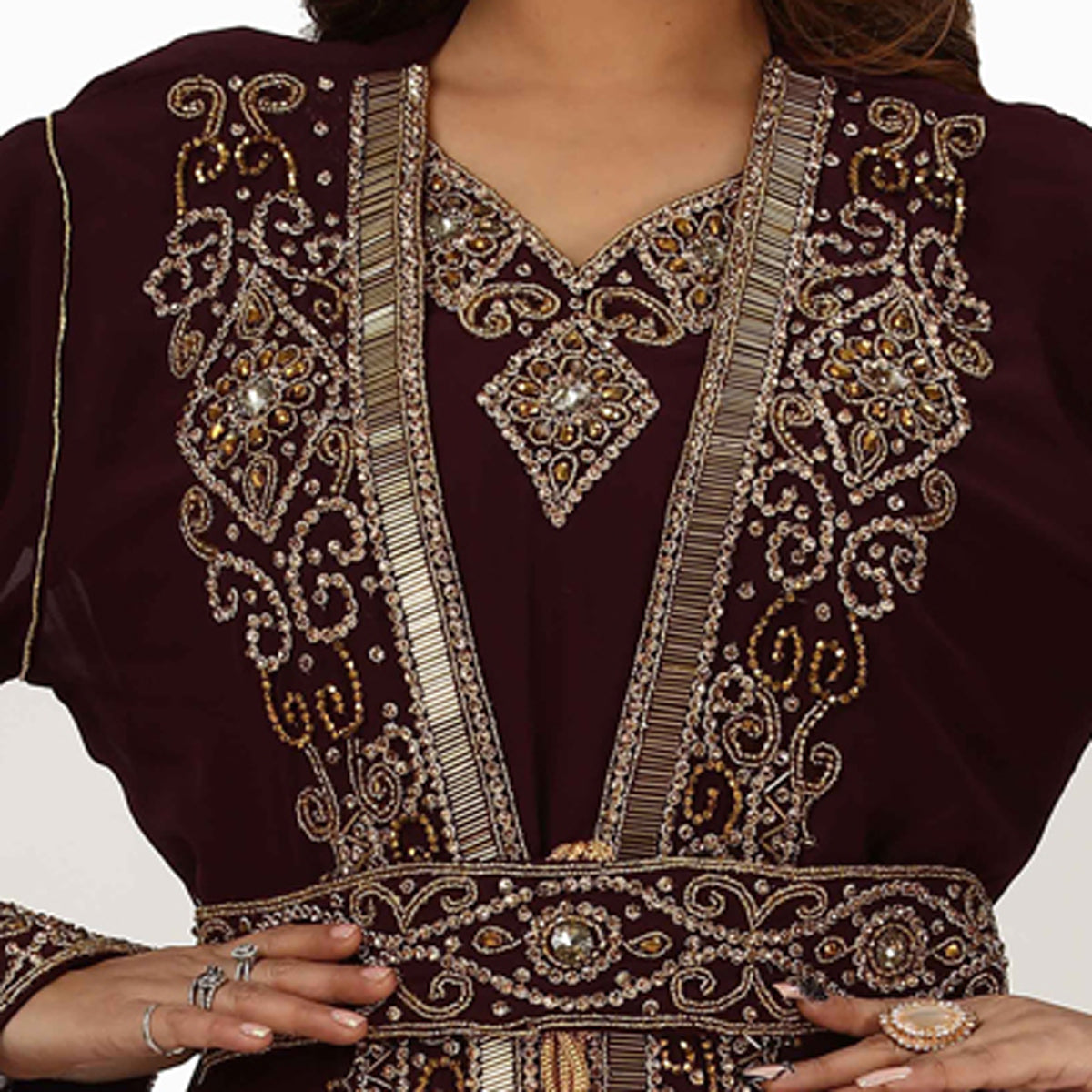 Traditional Dress Hand Embroidered Kaftan Gown - Maxim Creation