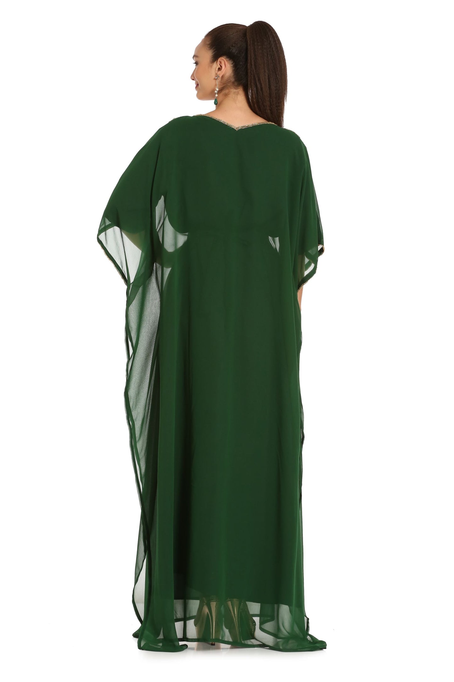 Embroidery Kaftan in Green by Maxim Creation - Maxim Creation