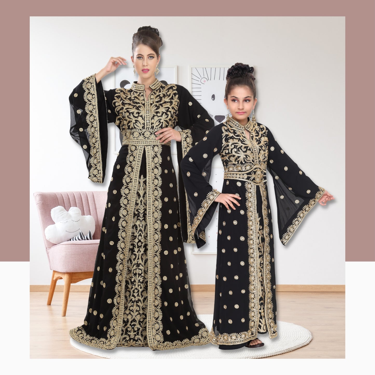 Arabian Djellaba Maxi Embroidered Dress - Maxim Creation