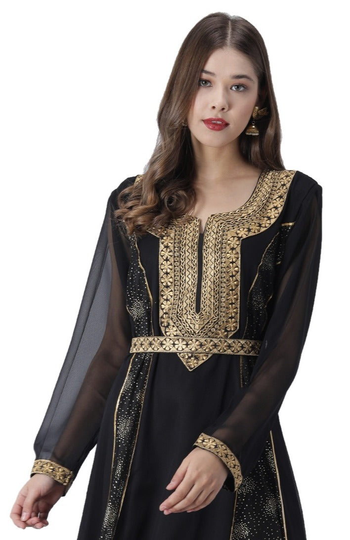 Machine Embroidered Traditional Caftan Gown - Maxim Creation