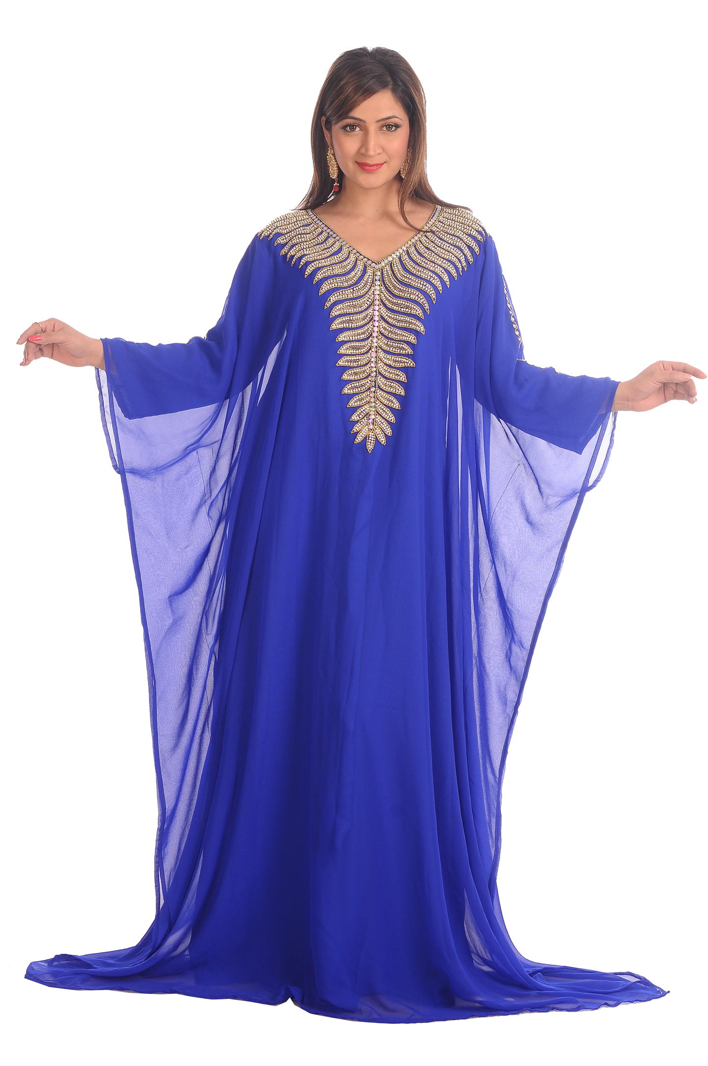 Farasha Maxi in Royal Blue Color Caftan - Maxim Creation