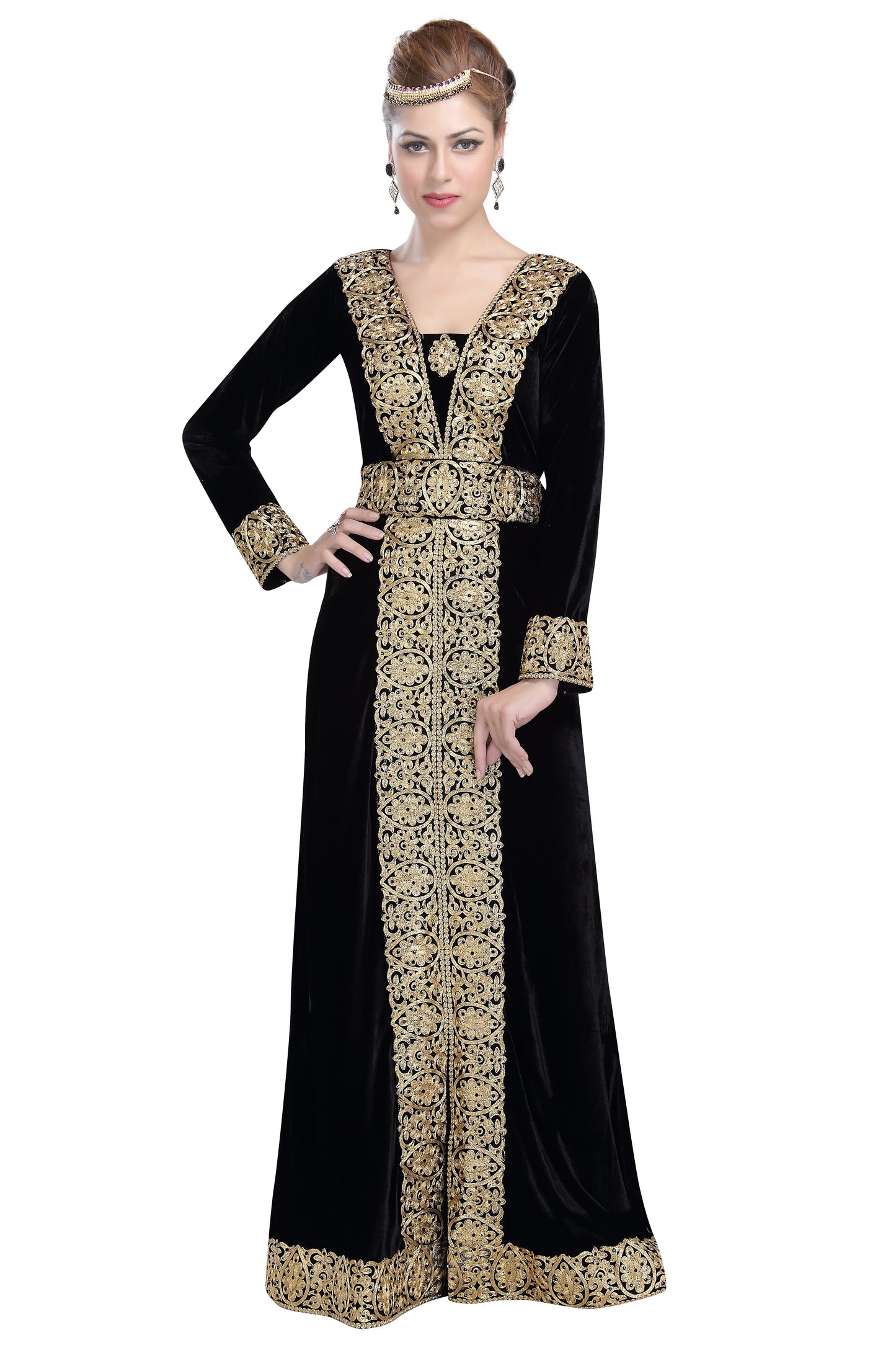 Arabian Gown with Lace Work - Maxim Creation