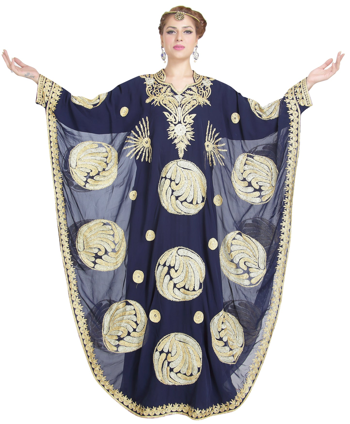 Football Design Kaftan Designer Farasha Caftan Beach Maxi Dress - Maxim Creation