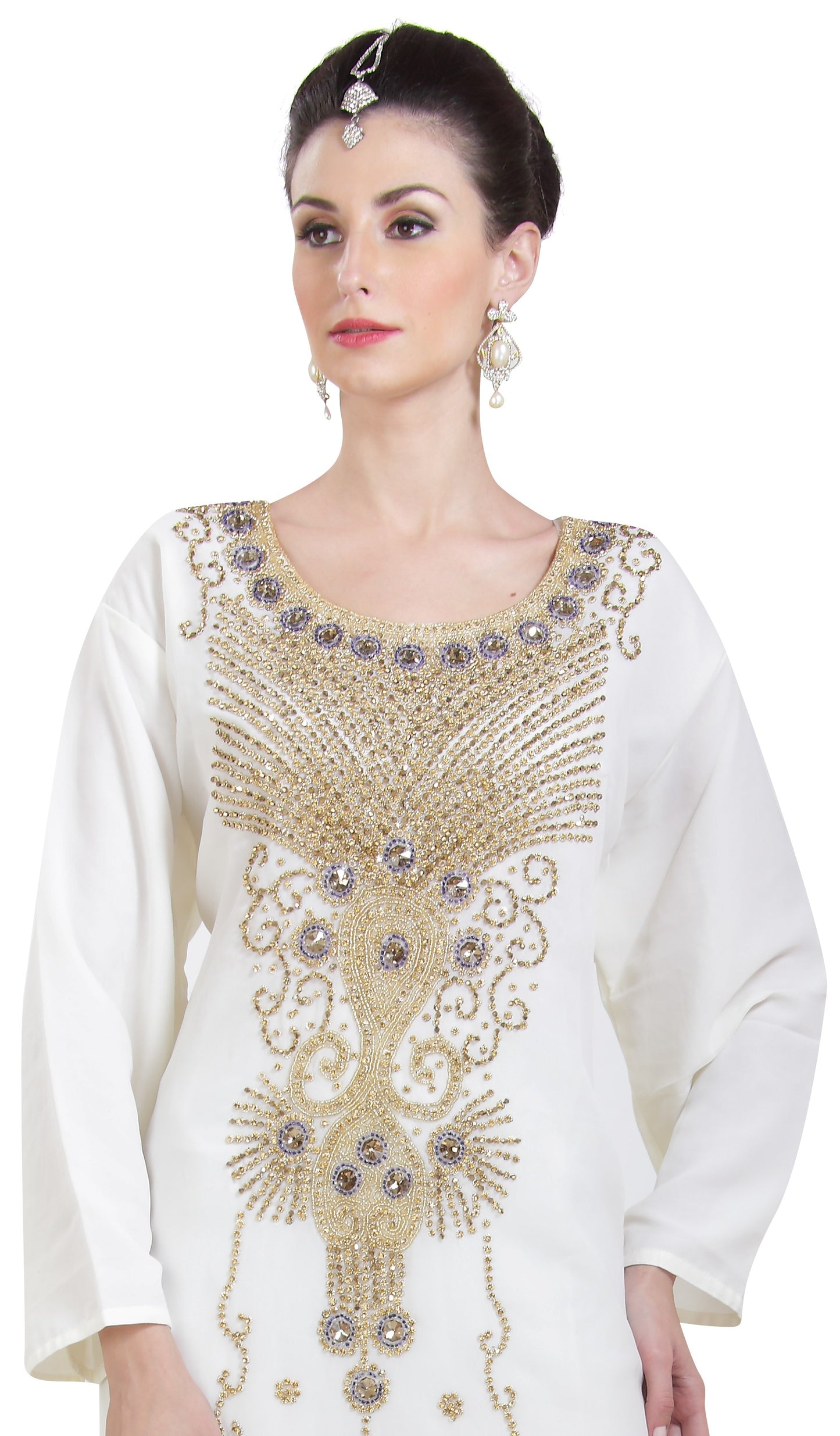 Arabian Farasha Long Sleeve Bollywood Studded Dress - Maxim Creation