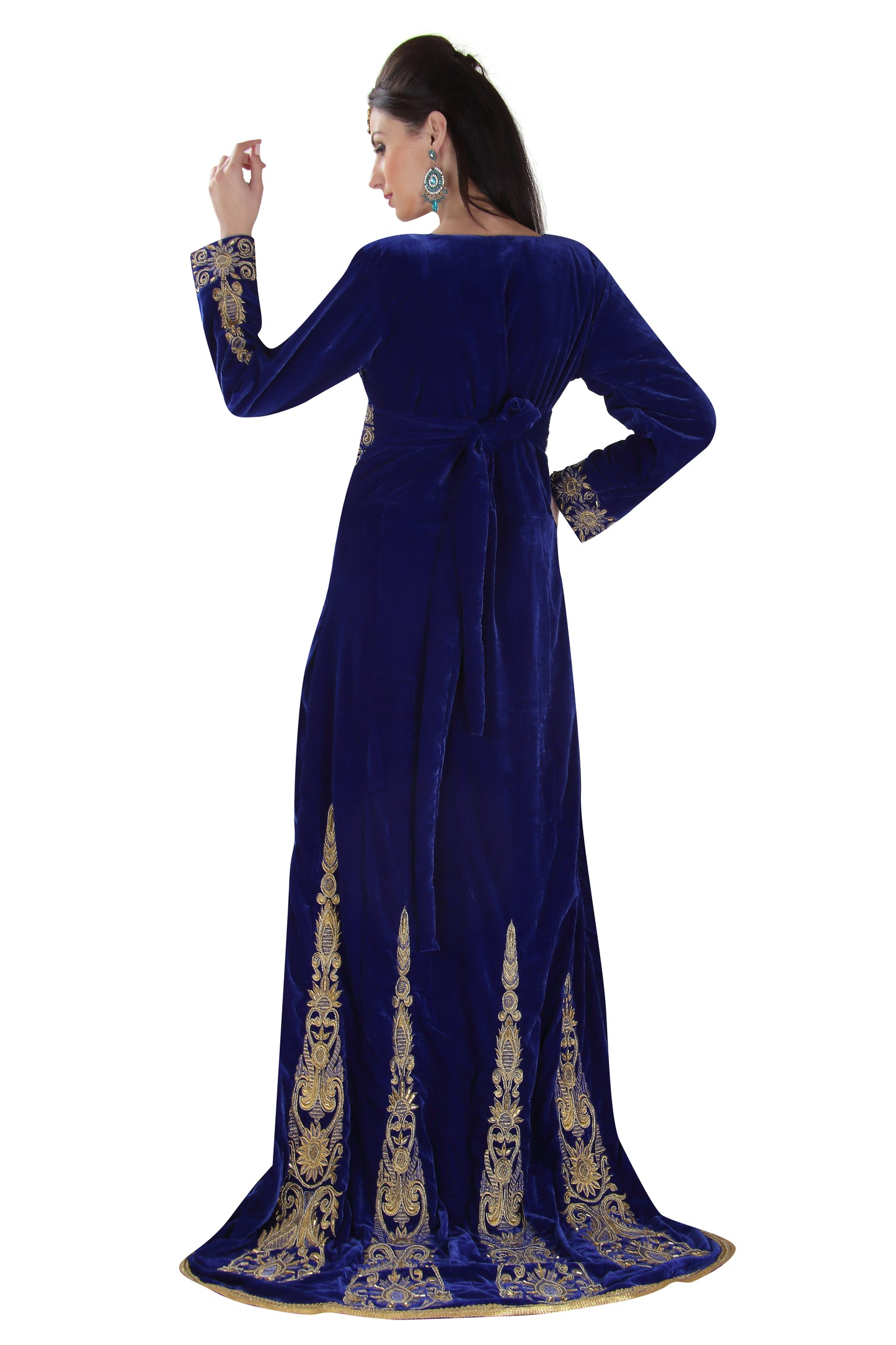 Hand Made Caftan in Velvet Cocktail Party Dress - Maxim Creation