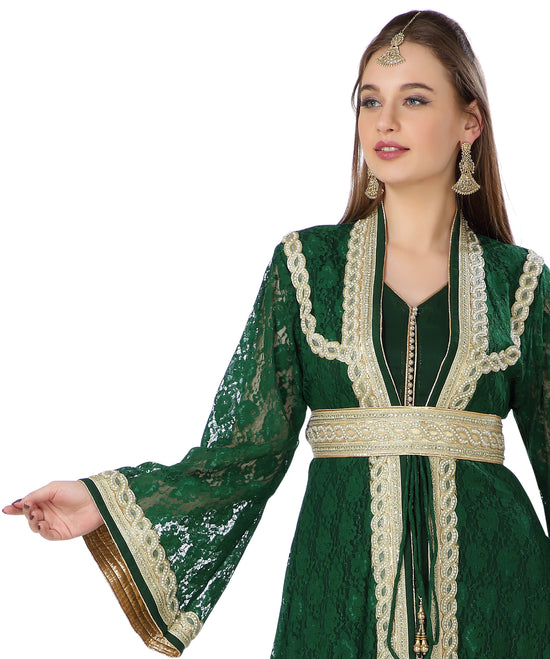 Arabian Caftan Bridal Embroidered Gown - Maxim Creation