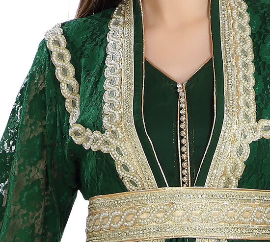 Arabian Caftan Bridal Embroidered Gown - Maxim Creation