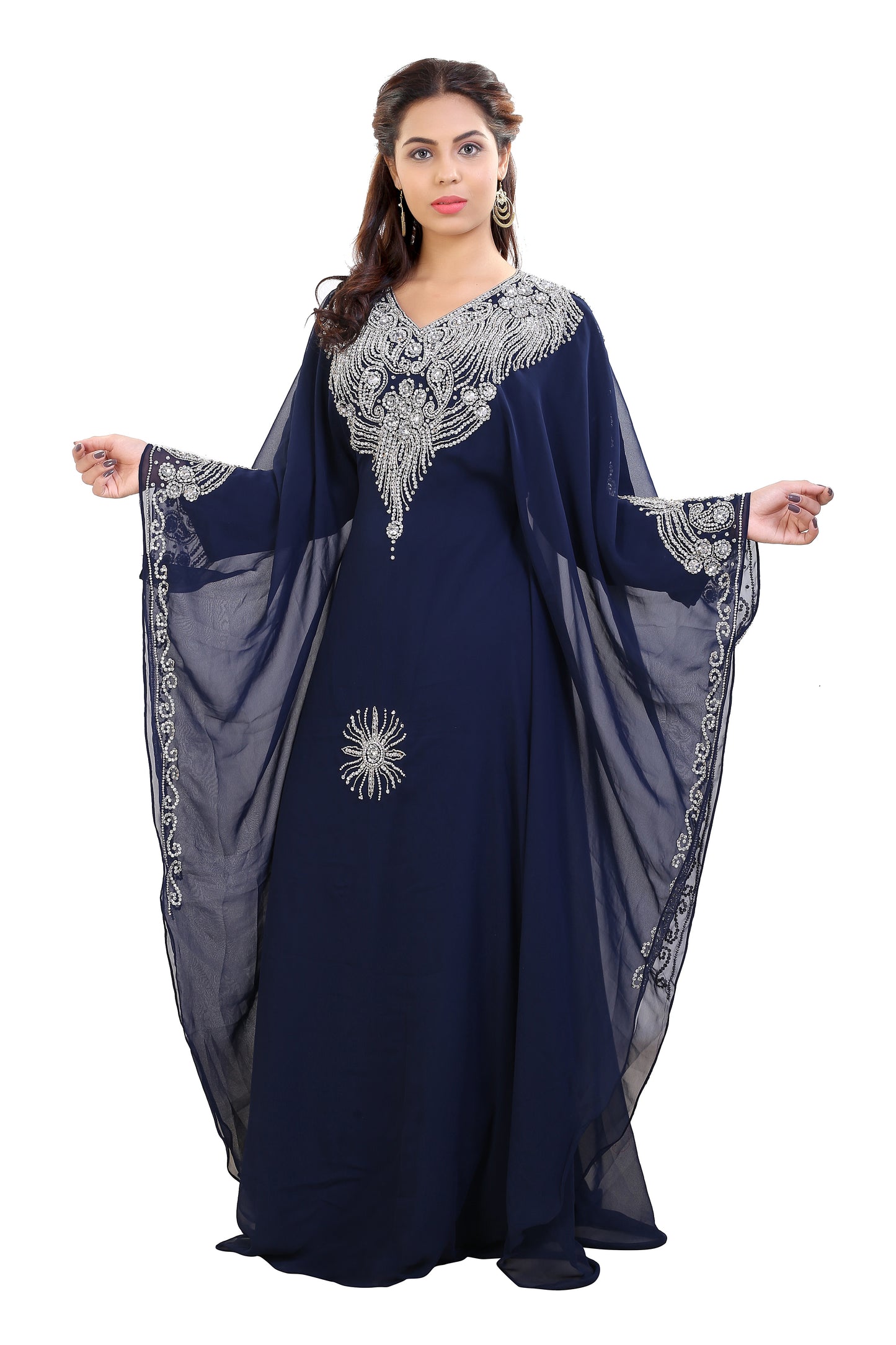 Tea Party Kaftan With Crystal Embroidery - Maxim Creation