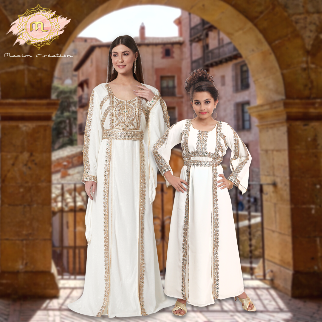 Henna Tea Party Traditional Arabic Kaftan Gown - Maxim Creation