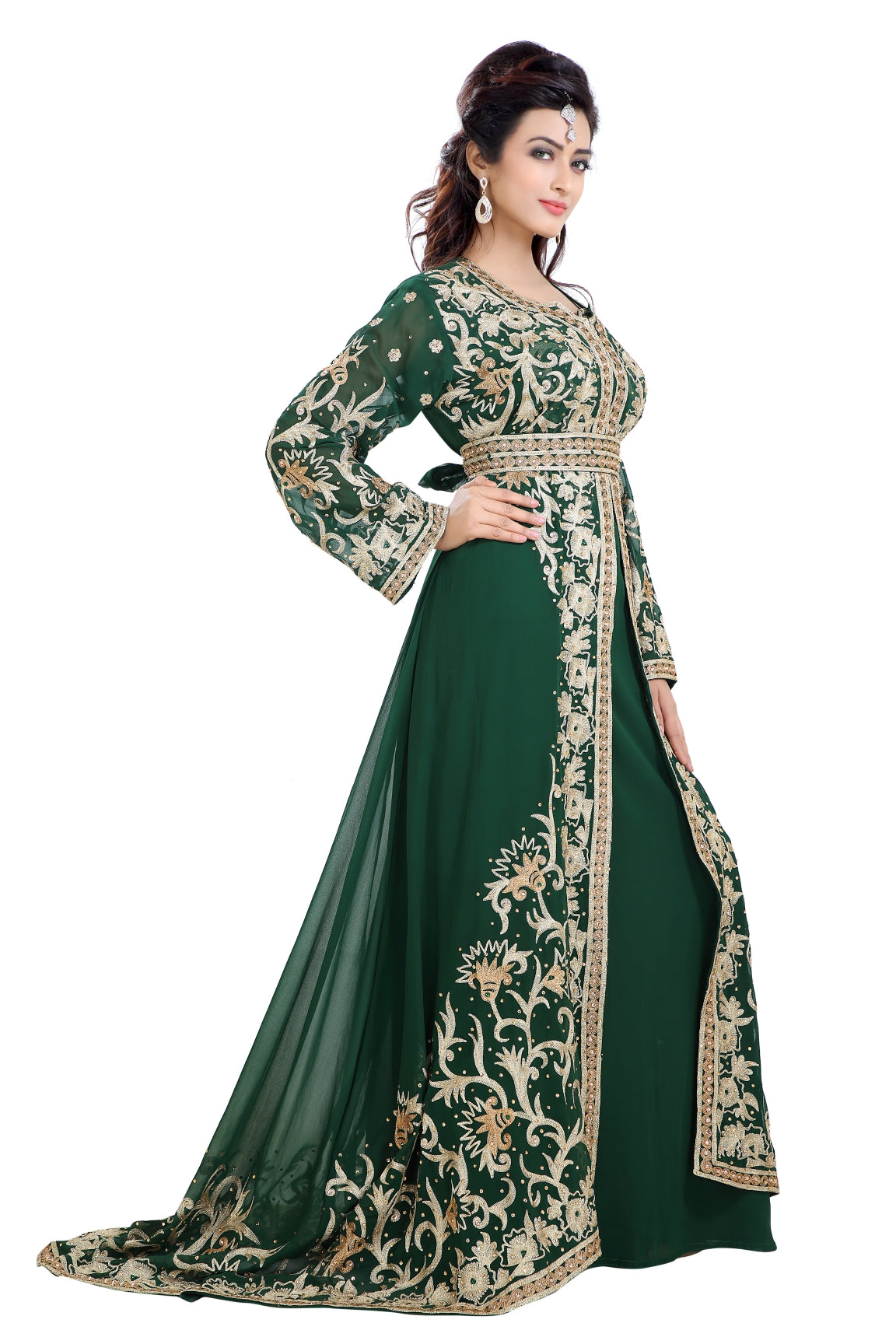 Moroccan Gown Aari Machine Embroidered Dress - Maxim Creation