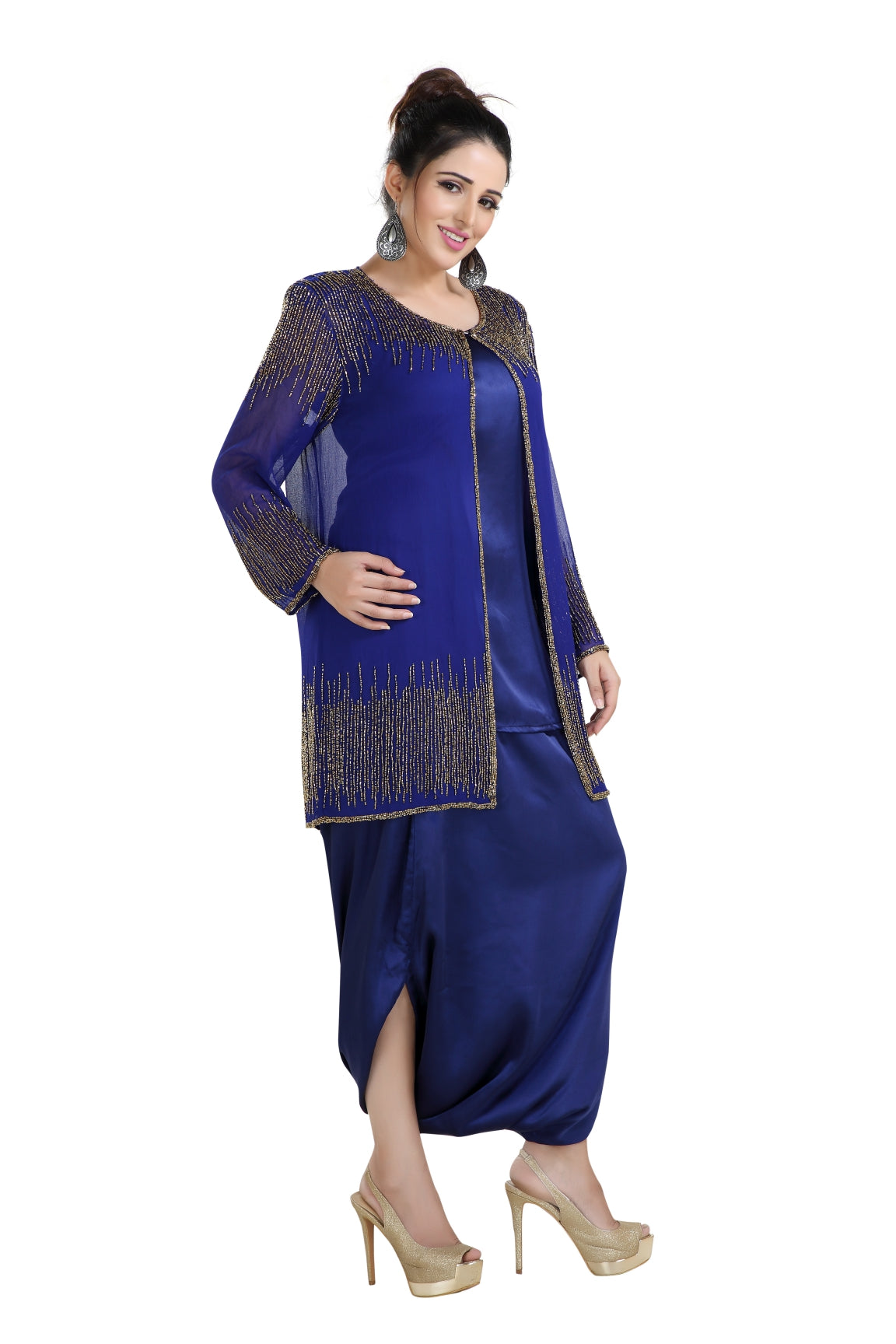 Arabian Dress Georgette With Satin Fabric Fustan - Maxim Creation