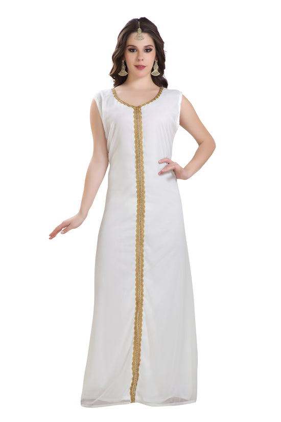 Arabian Kaftan Golden Embroidered Dress - Maxim Creation