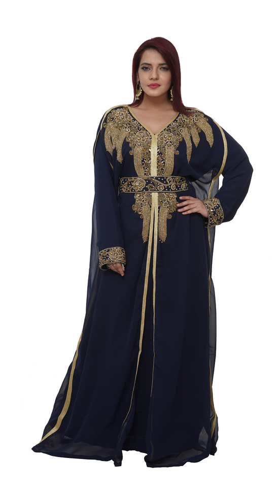 Persian Abaya Gown With Embroidered Belt - Maxim Creation