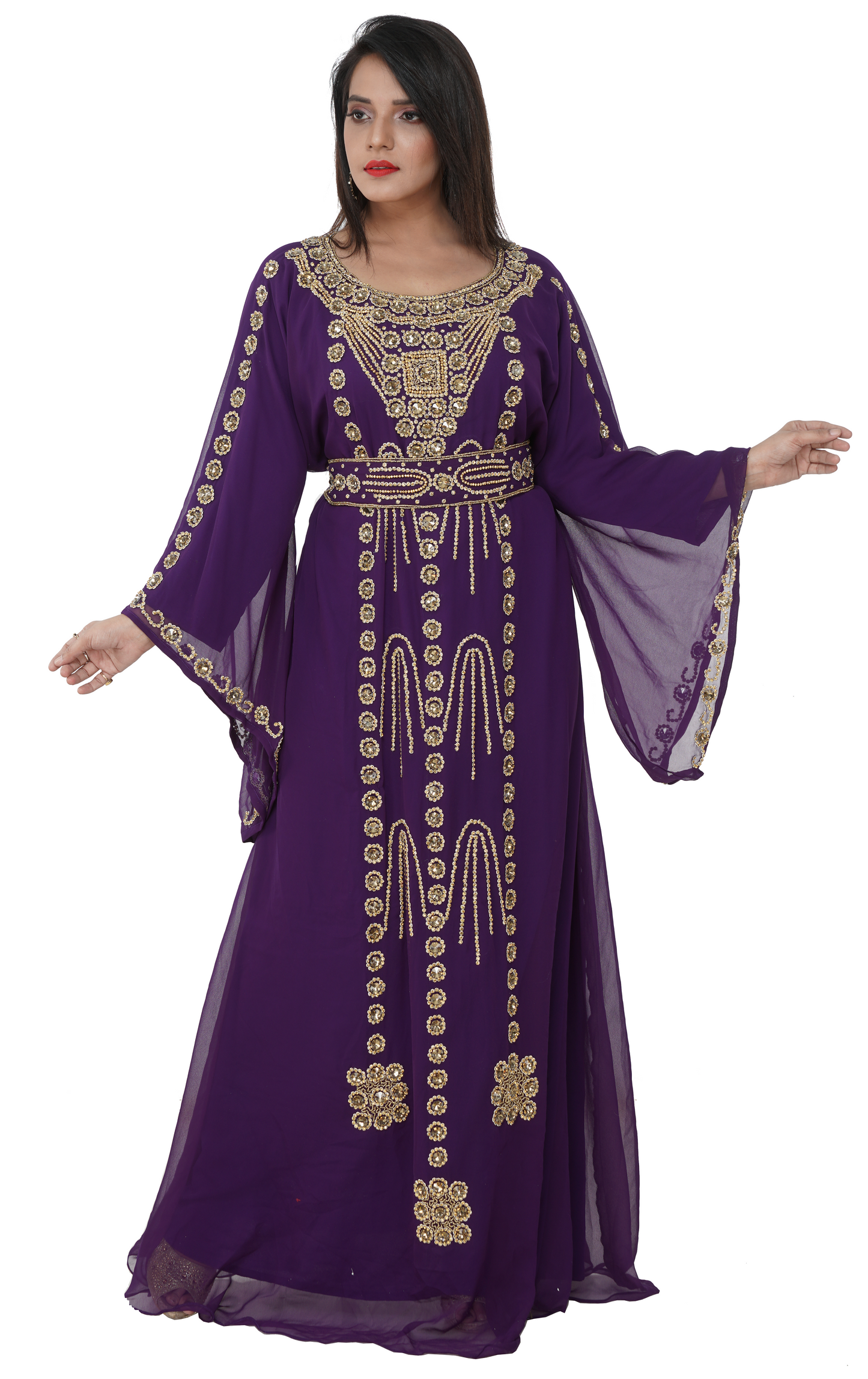 Jalabiya Kaftan Embroidered Gown - Maxim Creation