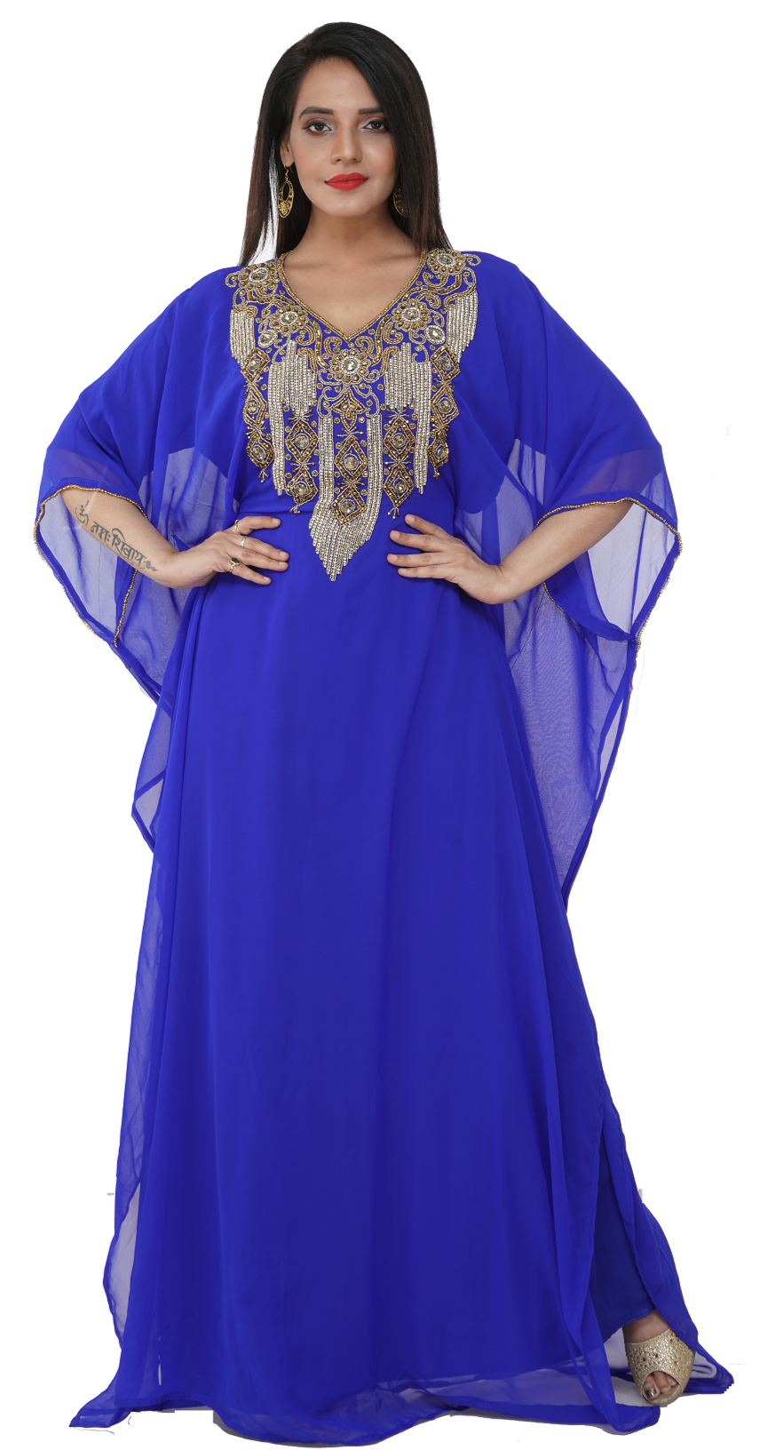 Traditional Maxi in Royal Blue Kaftan Gown - Maxim Creation