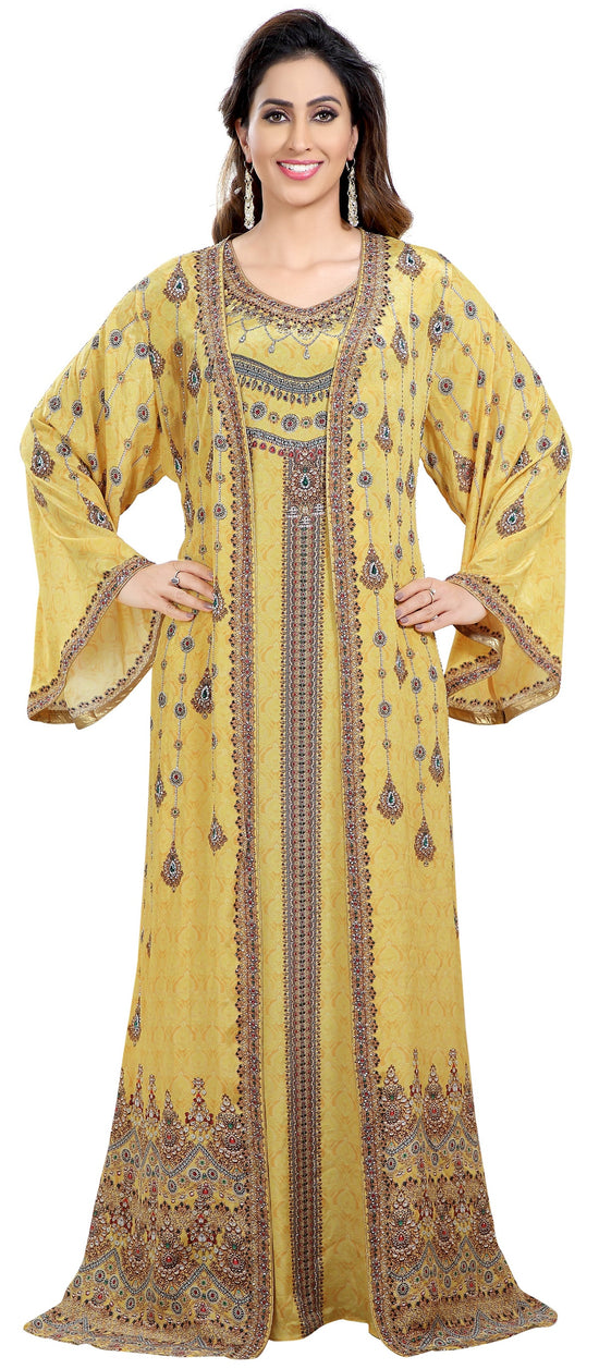 Dubai Caftan Hand Crafted Digital Printed Abaya Maxi - Maxim Creation