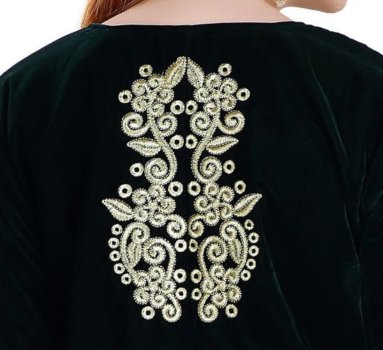 Sarwal Algerian Traditional Black Velvet Jacket Top - Maxim Creation