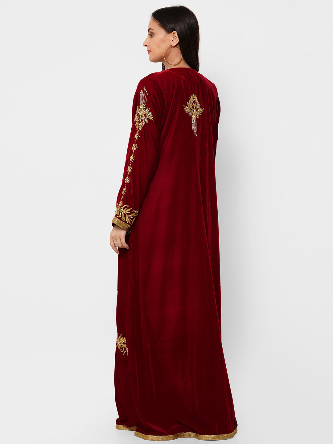 Modern Velvet Kaftan Evening Party Gown - Maxim Creation