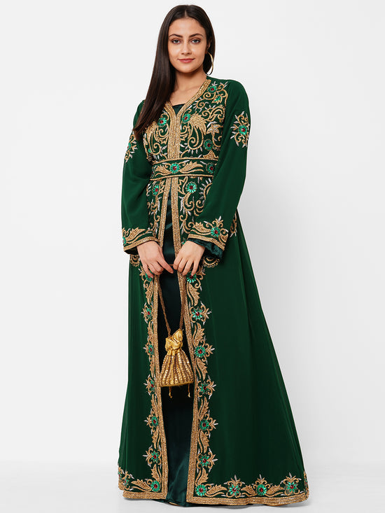 Zardosi Embroidered Kaftan Wedding Gown - Maxim Creation