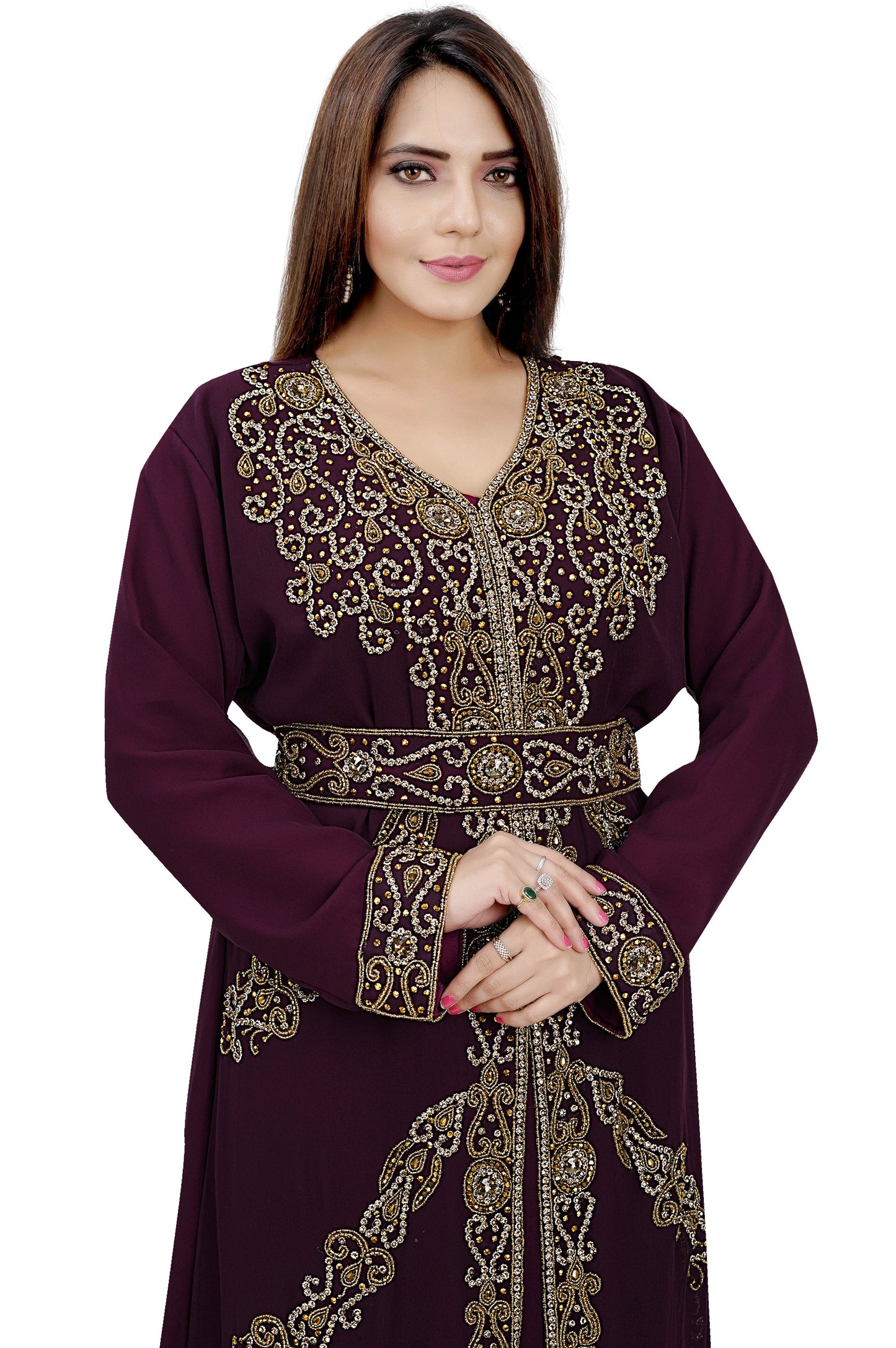 Embroidered Jellabiya Kaftan Gown - Maxim Creation