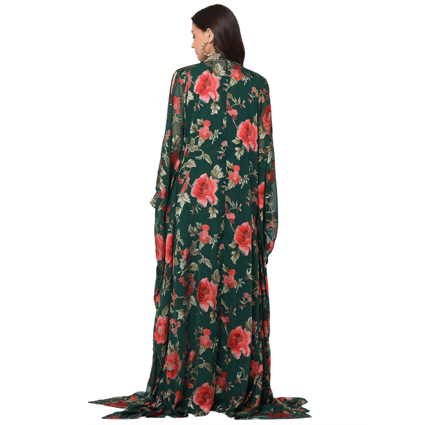 Summer Kaftan Floral Printed Slit Sleeve Maxi - Maxim Creation