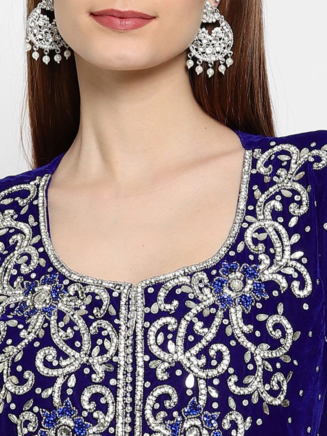 Designer Caftan With Crystal Embroidered Work - Maxim Creation