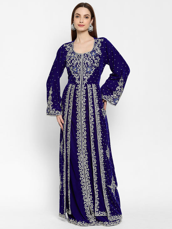 Designer Caftan With Crystal Embroidered Work - Maxim Creation