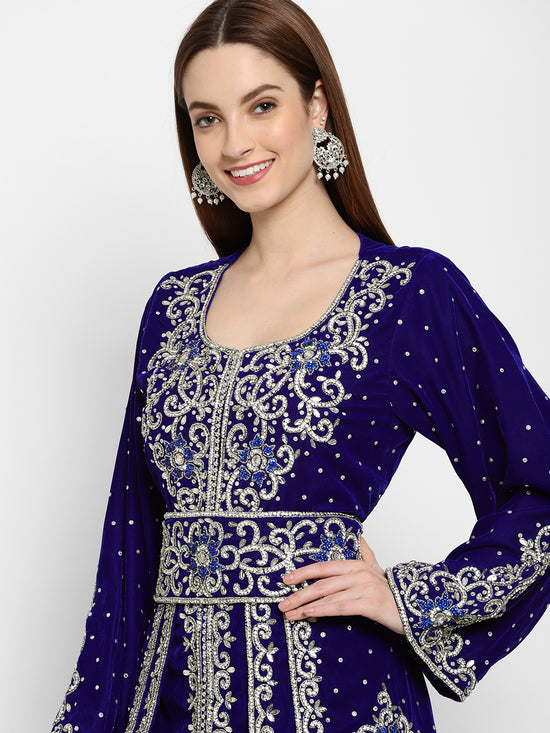 Designer Caftan With Crystal Embroidered Work - Maxim Creation