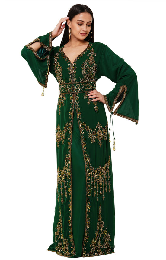 Embroidered Arabian Kaftan Designer Jalabiya - Maxim Creation