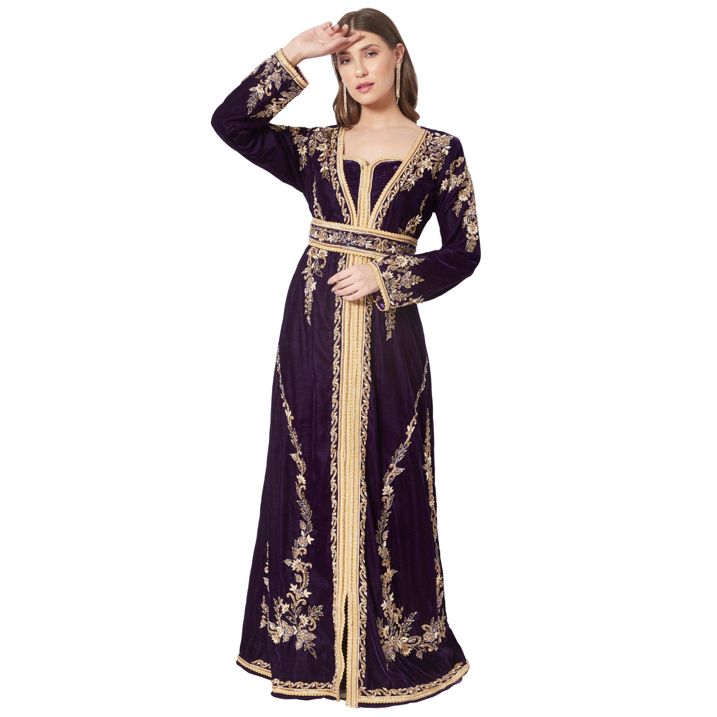 Arabian Djellaba Maxi Embroidered Party Gown for Mother and Child - Maxim Creation