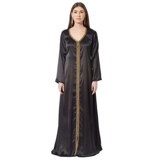 Designer Takchita Caftan Black Velvet Wedding Gown - Maxim Creation