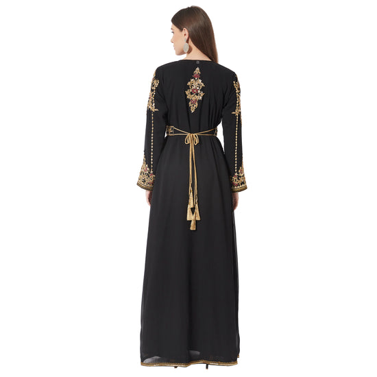 Moroccan Takchita Caftan Partywear Black Gown - Maxim Creation