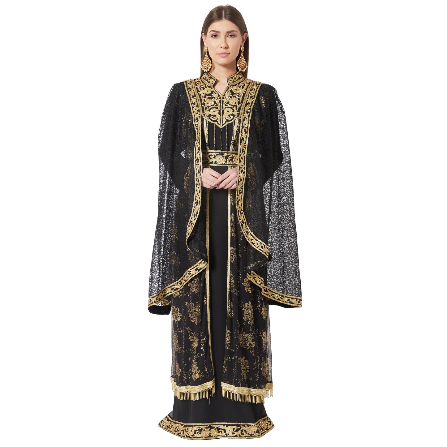 Designer Kaftan Black Wedding Dress - Maxim Creation