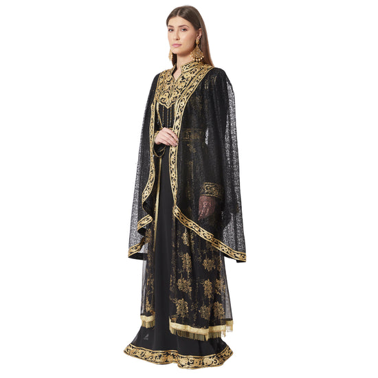 Designer Kaftan Black Wedding Dress - Maxim Creation